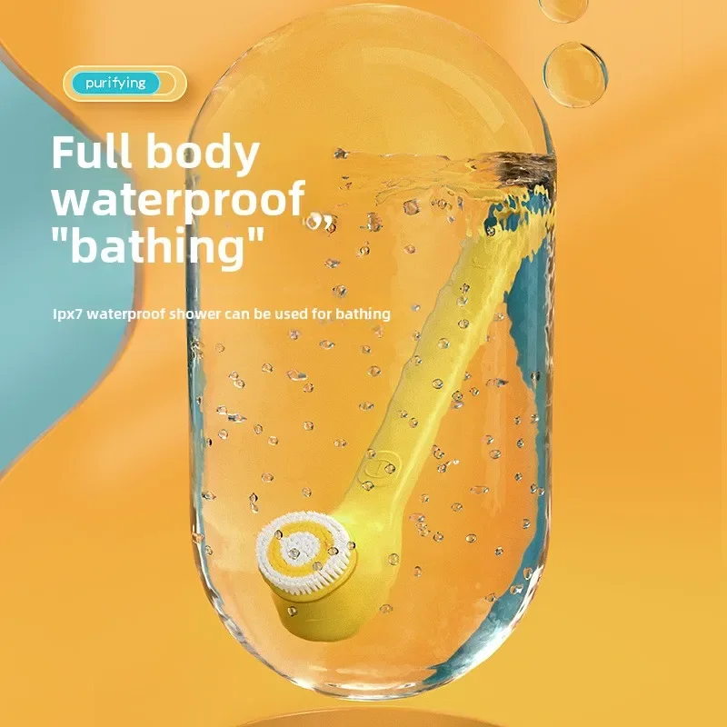 Intelligent electric bath rubbing instrument, long-handled back rubbing artifact, whole body waterproof, new strong ash