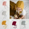 Newborn Cap Child  Lacing Babies Knitted Cotton Solid Color cute Hat  Mother and Kids Supplies Baby Hats & Caps for 0-24 Months 1