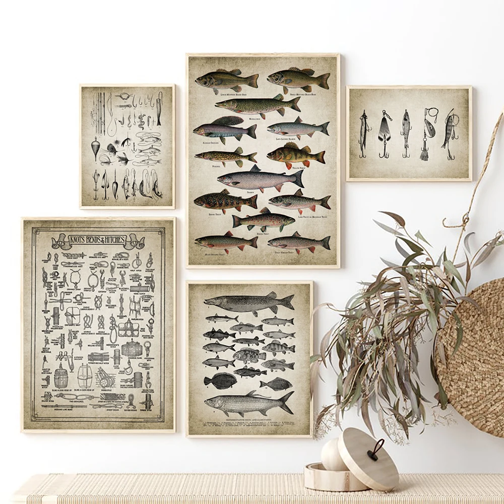 The power of fishing vertical poster, old man and little boy water mirror  wall art, vintage fishing wall decor