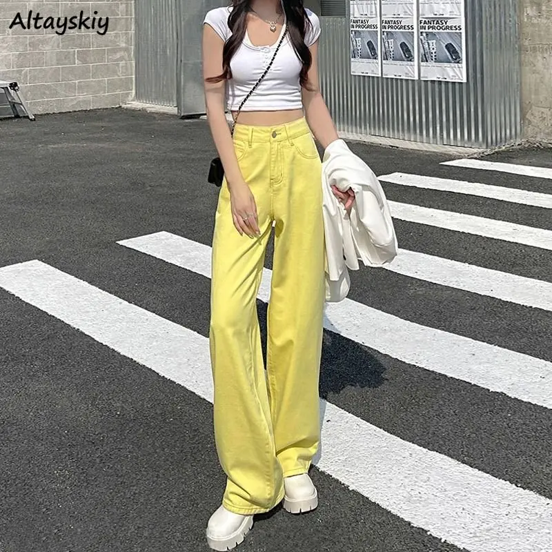 

Y2K Jeans Women 8 Colors Spring All-match Streetwear Leisure Straight Denim Sweet Students Ulzzang Chic Personality Ins Fashion