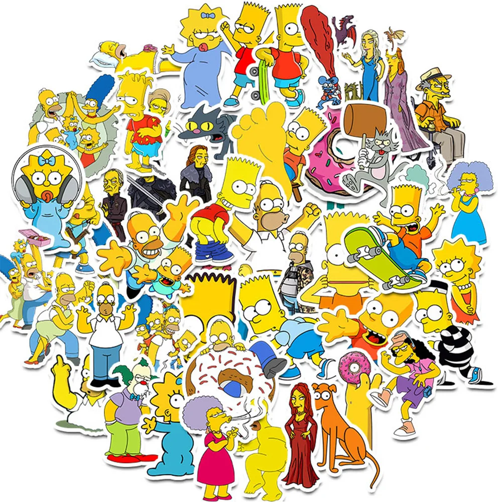 10/30/50pcs Funny Simpson Family Cartoon Anime Stickers Decals Laptop Motorcycle Luggage Phone Car Waterproof Sticker Kid Toy