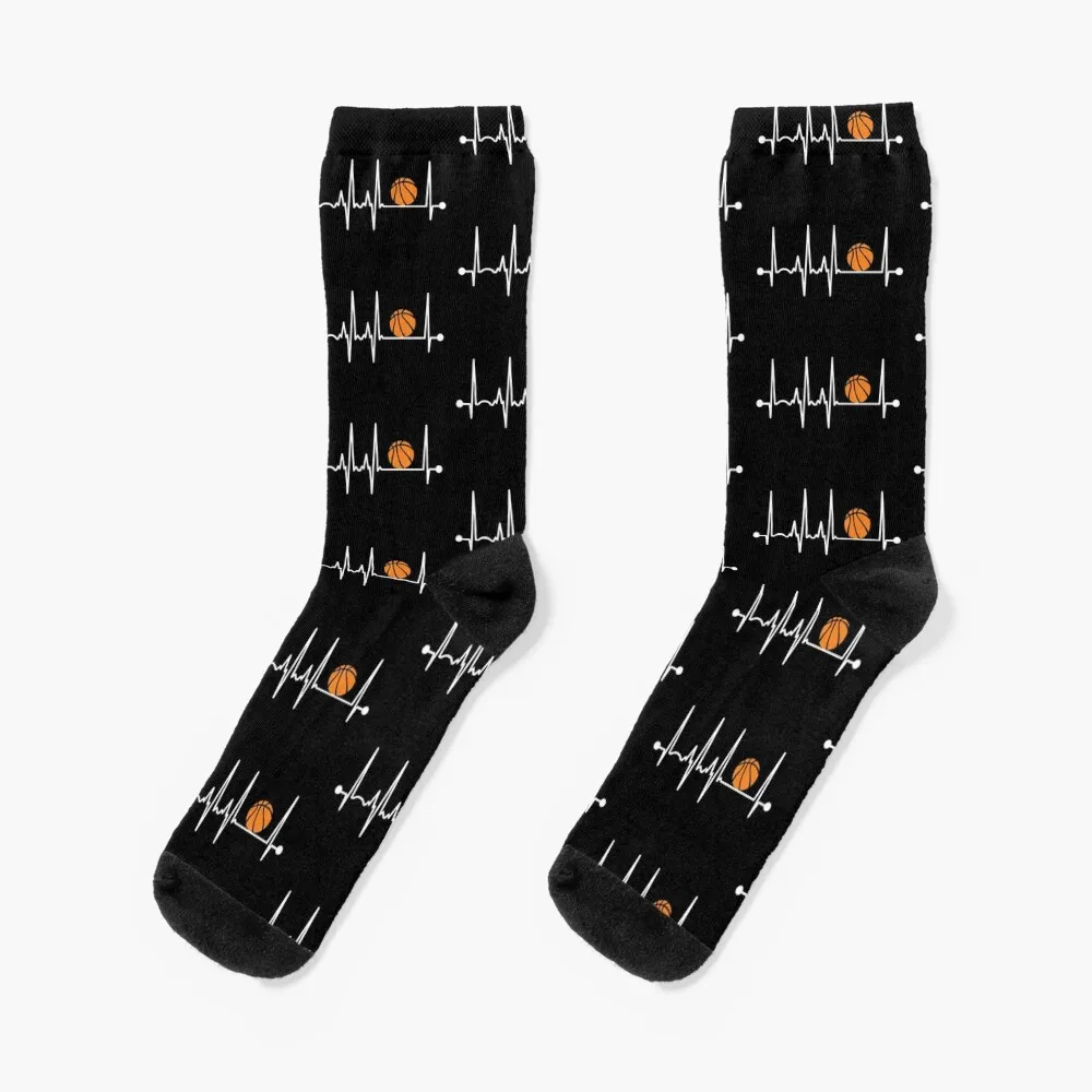 Basketball Heartbeat Socks christmass gift loose Mens Socks Women's