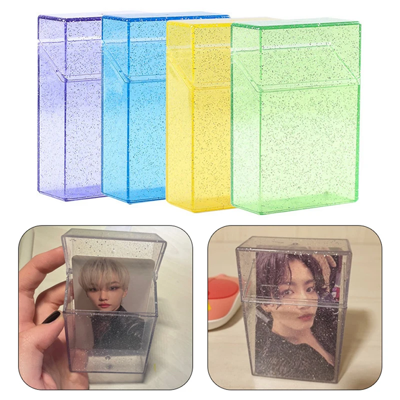 

3 Inch Transparent Storage Box Kawaii Stationery Photo Holder Box Case Container Idol Albumes Photo Storage Box