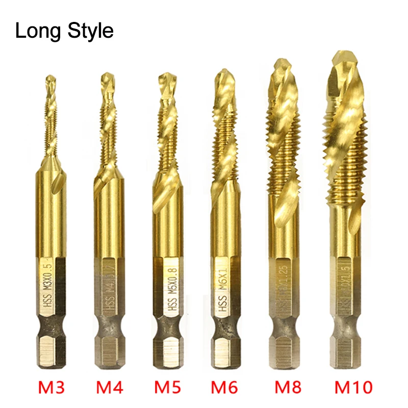 6Pcs Golden Long