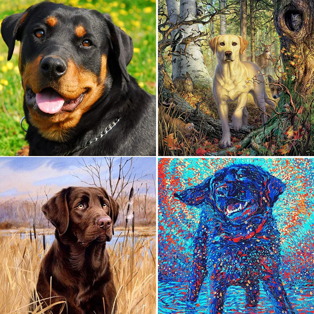 Diamond Art Painting Animal Dog Embroidery Kit Home Decoration Wall Decor  Full Square Round Diamond Mother Kids 2023 Wholesale - AliExpress