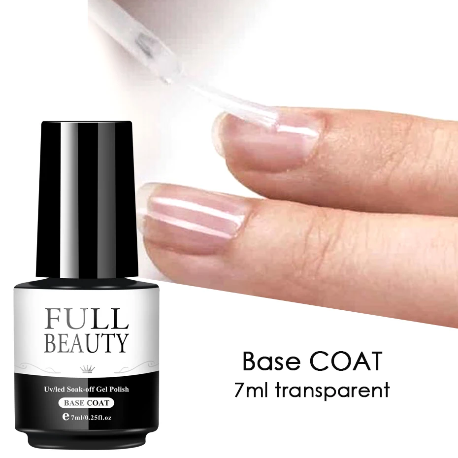 Base and Top Coat For Nails Gel Polish Transparent Fingernail Varnish Semi-permanent Lacquer Nail Art Primer Tools 7ml nail art tools,nail polish