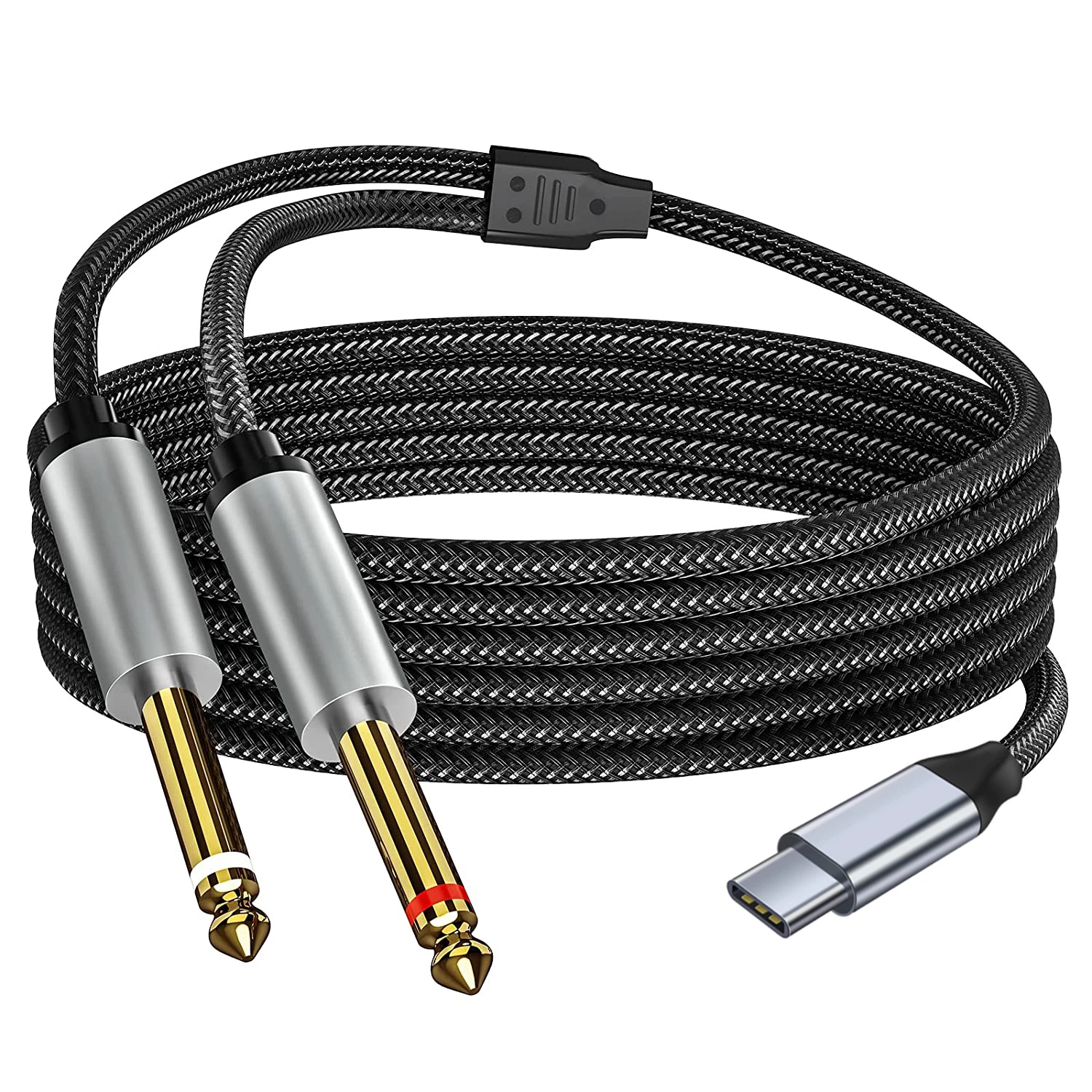 

Аудиокабель с двумя портами usb type-c и usb 6,35 мм, 6,35 дюйма