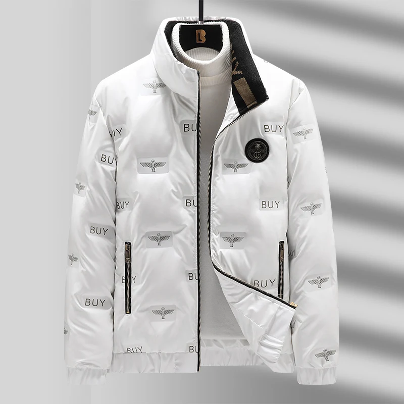 new Windbreaker Men's Winter Coat Short Ripstop Down Jacket Warm Hoods Windbreaker Thick Puffer Jacket Men