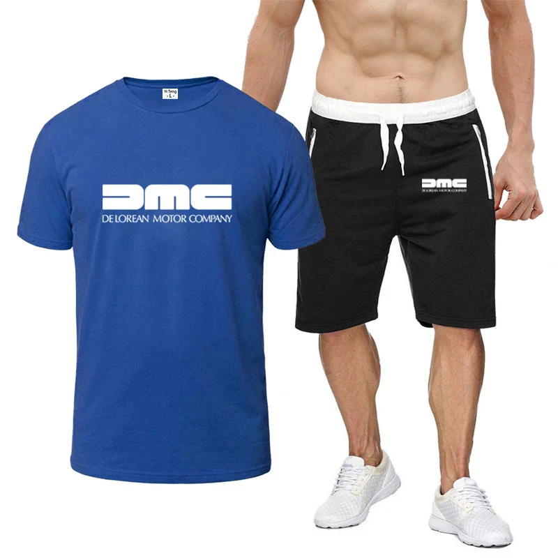 2023 New men's clothing Delelen Automobile Company printed high-quality eight-color sportswear T-shirt with short sleeves and le