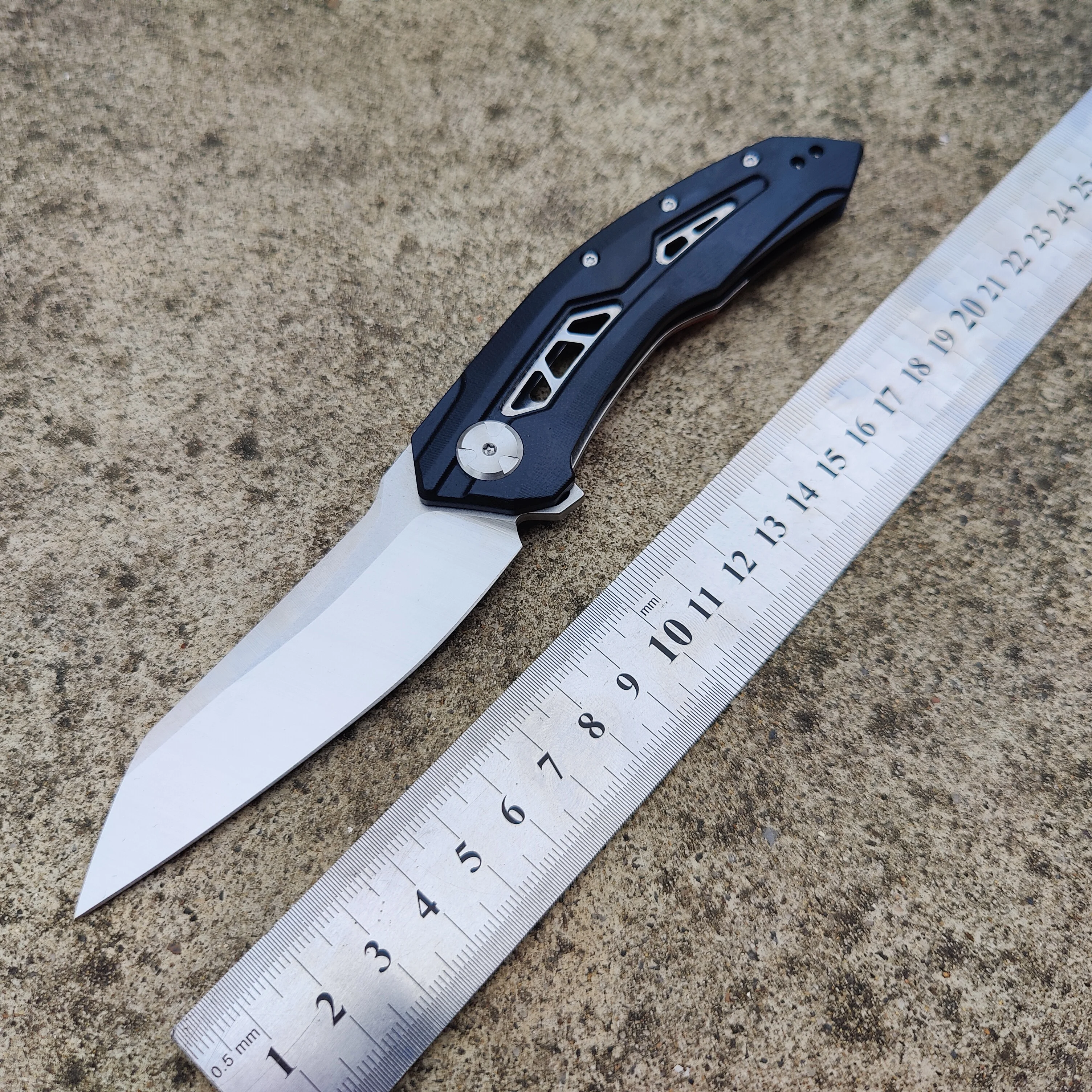 

0762 bearing Knife 9CR18MOV Blade G10 +Steel Handles Outdoor Survival Folding EDC Pocket Knives