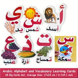 Educational Arabic Alphabet Learning Cards - Classroom Teaching & Decoration Aids - Arabic 28Pcs