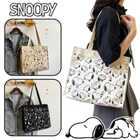 Snoopy Casual Canvas Women Bag Large Capacity Cartoon Print Shoulder Bag Fashion Female Tote Zipper Handbags Ladies Shopping Bag 1