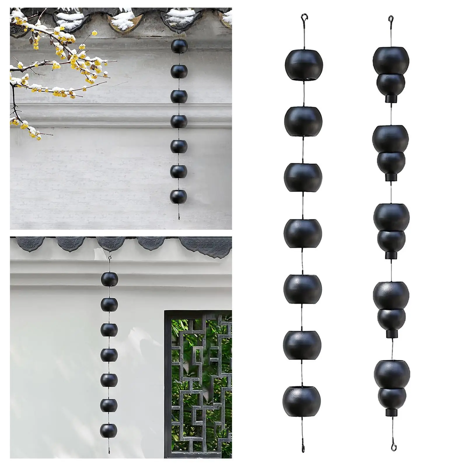 Rain Chains for Gutters Downspouts Easily Install Decorative Rainwater Diverter for Villa Home Backyard Housewarming Gutter