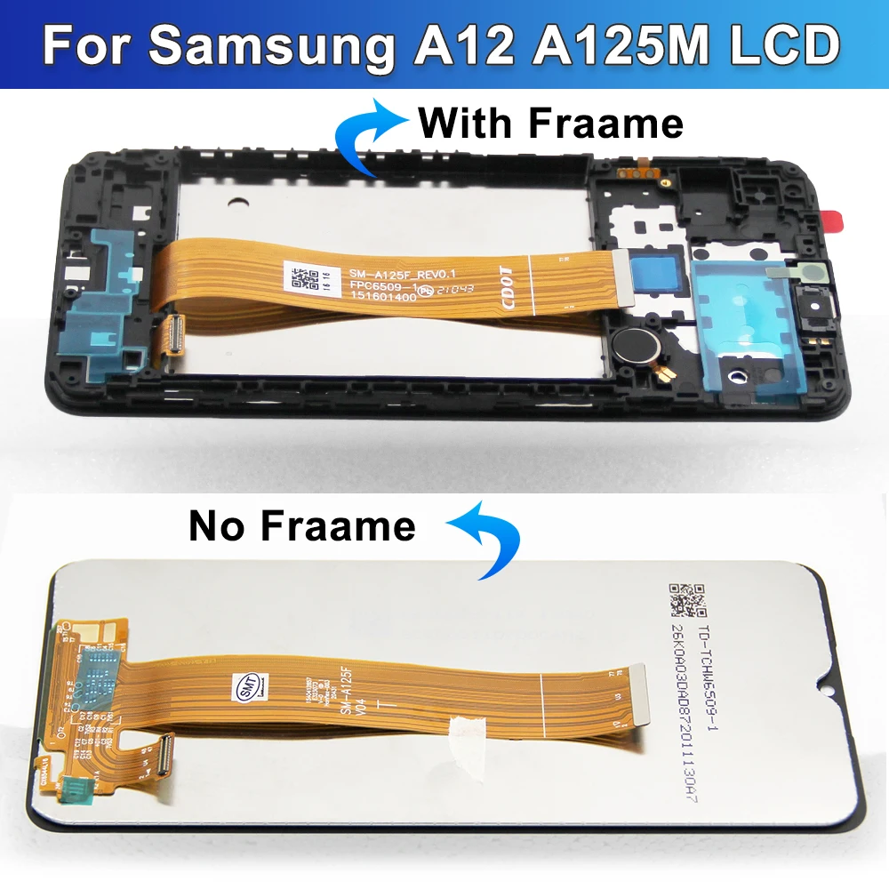 LCD ÷  ġ ũ Ÿ ü, Ｚ   A12 A125 A125F A125M   6.5 ġ