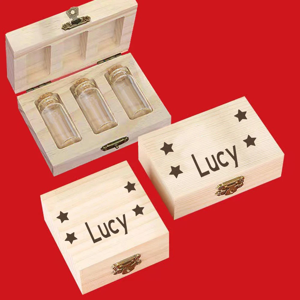 Caja de hadas de dientes personalizada, caja de hadas de dientes con nombre grabado, regalo personalizado para bebé, caja de dientes de bebé, caja de recuerdo de madera m