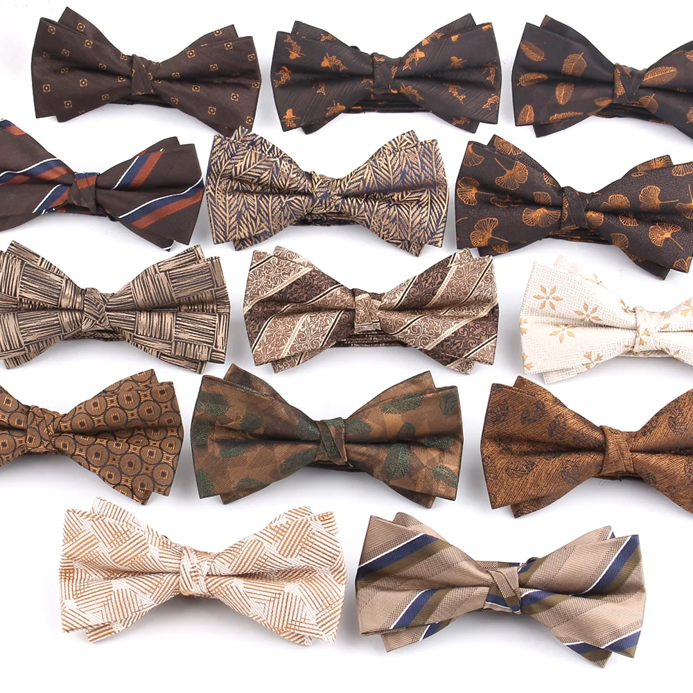 Brown Color Bow tie Casual Shirts Bow tie For Men Women knot Ties Cravats Party Wedding ties For Groom Gifts bow ties