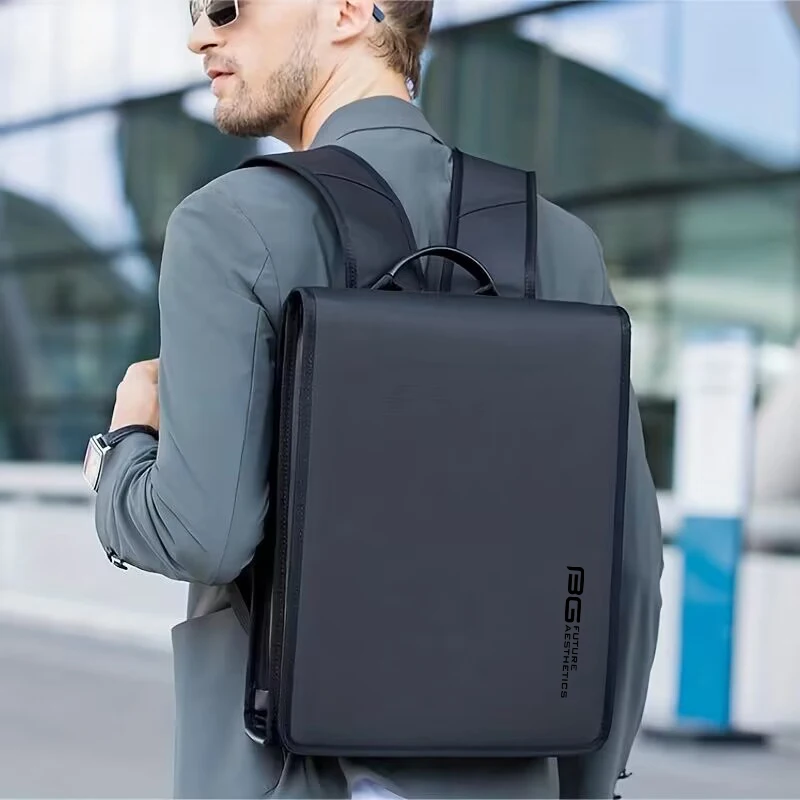 BANGE New Business Zaino Borsa per computer antifurto da uomo Borsa per laptop da 14,1 pollici di grande capacità da uomo elegante impermeabile - immagine 6