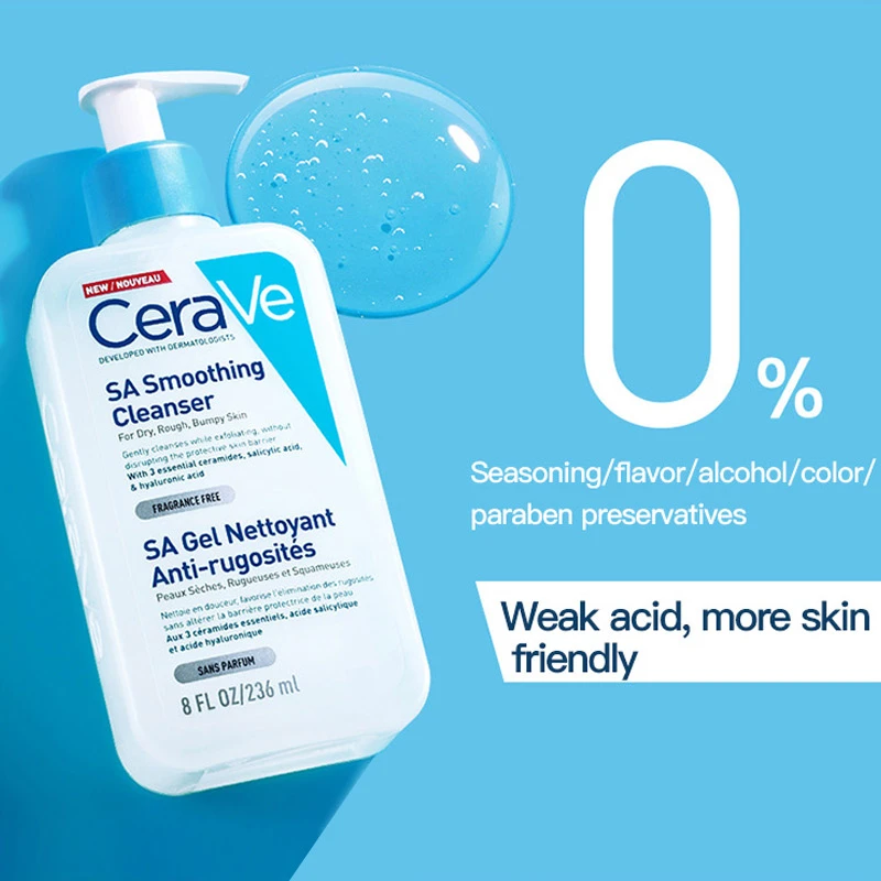 Cerave Sa Smoothing Cleanser For Dry Rough Bumpy Skin Gently Cleases Exfoliating Oil Control Salicylic Acid Face Skin Care - Face Washing Product - AliExpress