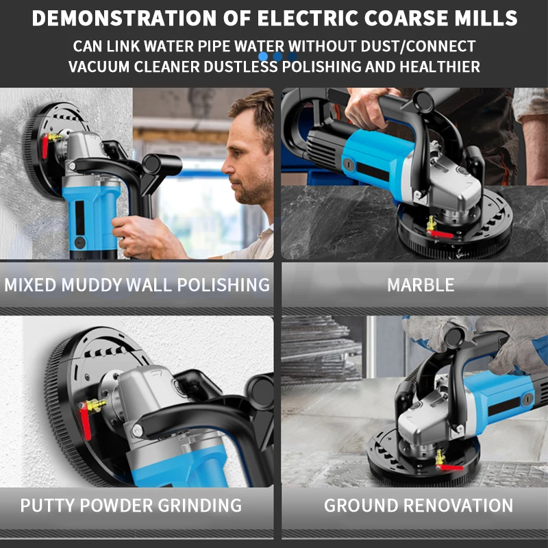 Dust Free Ground Coarse Planing Machine Wall Planer Rough Planer Ground Concrete Polishing Grinding Tool Electric Wall Shovel