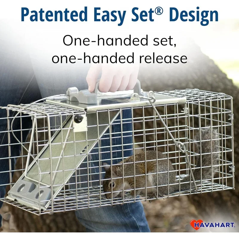 Havahart 1083 Catch and Release Small 1-Door Easy Set Humane Live Animal Trap for Squirrels, Rabbits, Skunks, and Other Small An