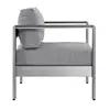 Outdoor Patio Furniture Set Aluminum Weather-Resistant Shore Collection Armchairs Side Table Grey 3