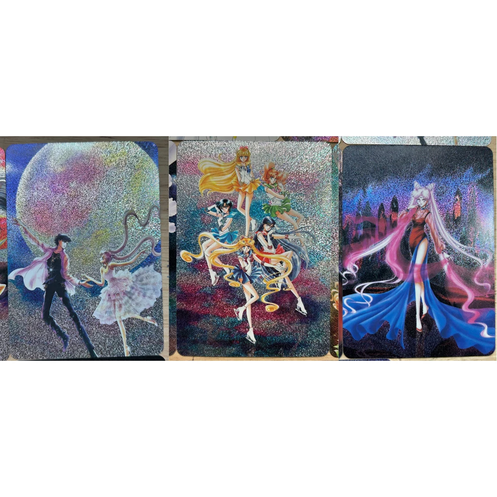 14Pcs/set Diy TTsukino Usagi Chibiusa Mizuno Ami Original Painting Double-Sided Flash Card Classic Anime Collection Cards Toy