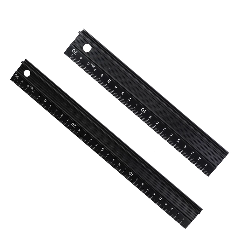 

Кожаный инструмент, защитная линейка, нескользящая многофункциональная прямая Линейка из алюминиевого сплава для рисования и искусственной кожи