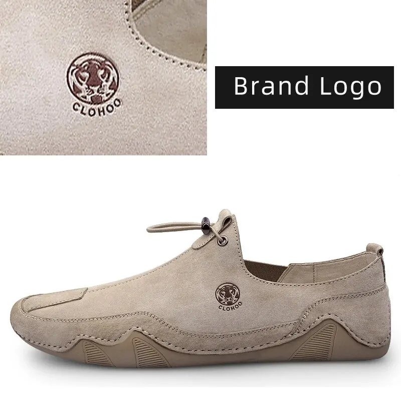 Handmade men leather boat shoes soft sole light anti-slip outdoor flats