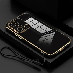 Luxury Plating Lanyard Silicone Phone Case - Soft and Stylish Cover - RedmiNote12 Pro plus (ZBSS Black)