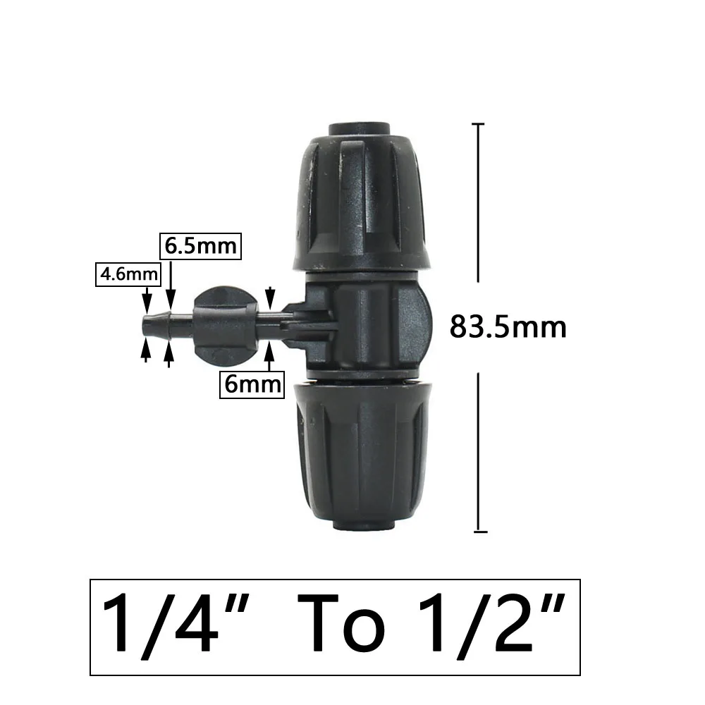 Irrigation 16mm PE Pipe Connector Tee Elbow End Plug Garden Water Tube Coupling 1/2'' To 4/7mm Reducer Hose Fittings