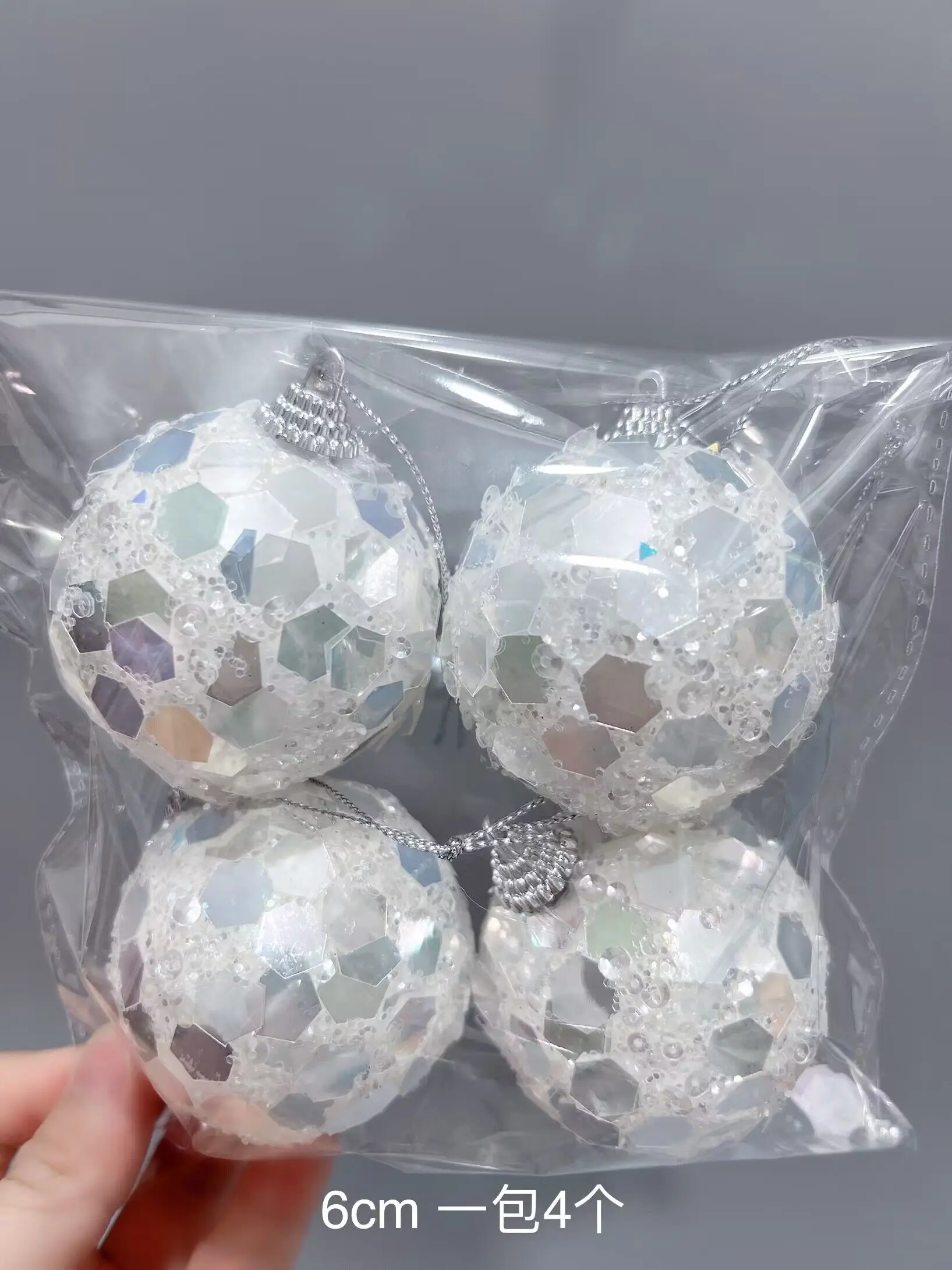 

Рождественские украшения, 6 см, Белые Рождественские Подвески в виде шаров, праздничные украшения, витринные украшения и подвески