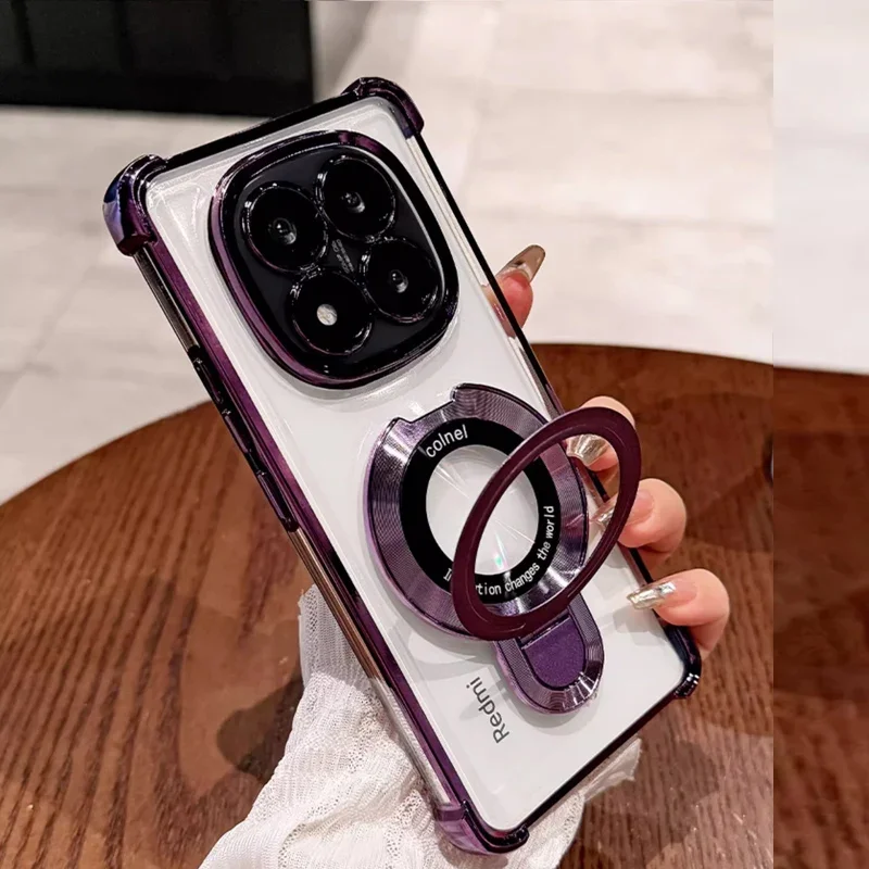 Luxury Plating Magnetic Bracket Shockproof Stand Holder Case