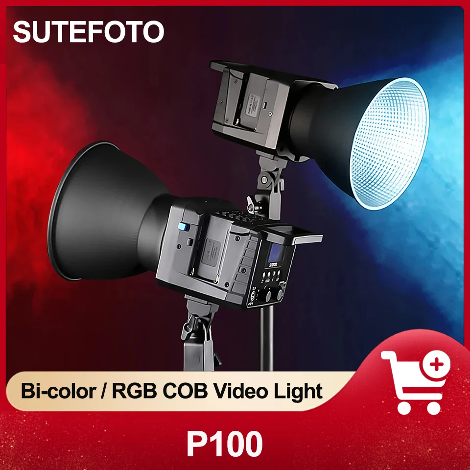 

SUTEFOTO P100 двухцветная P100 RGB полноцветная 2800-10000K портативная видеокарта для студийной камеры фотография с креплением Bowens