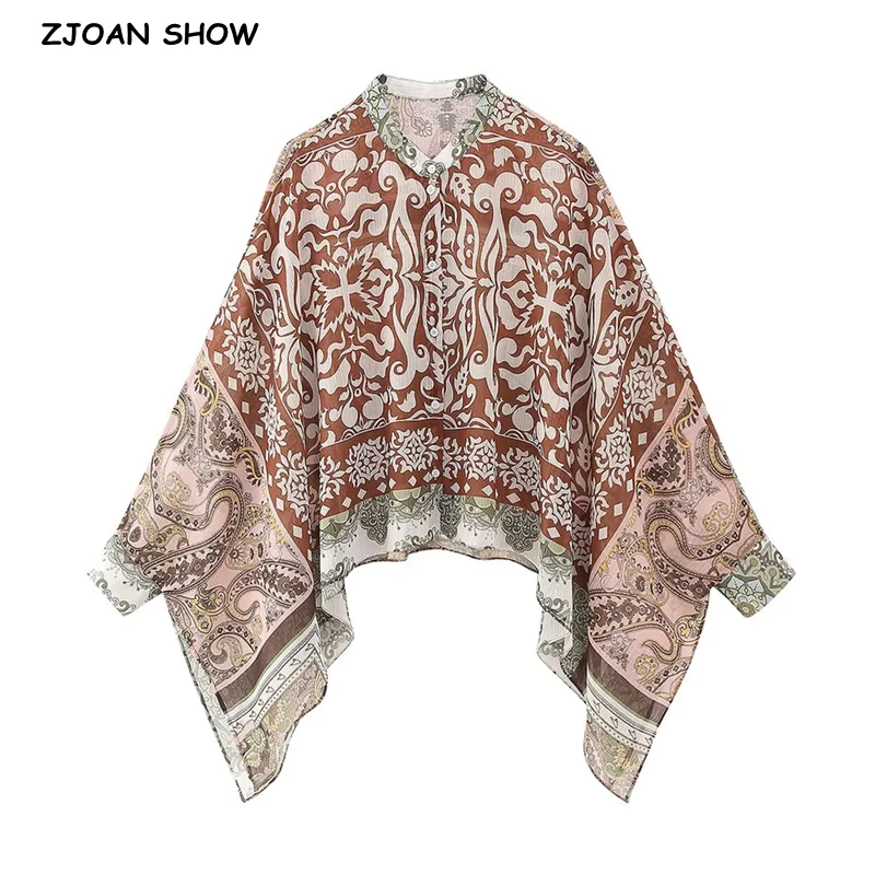 Contrast Boho Print Blouse