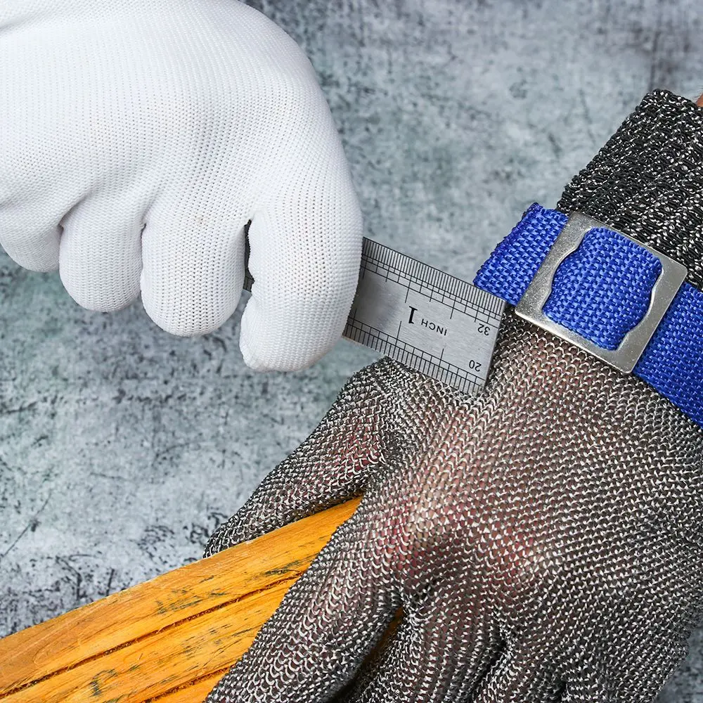 S265fddd7b930441db72bf78fa2638511r Mesh Butcher Mittens Hand Protection Work Stab Resistant Glove Safety Cut Proof Protection Gloves Stainless Steel Metal Mallzona