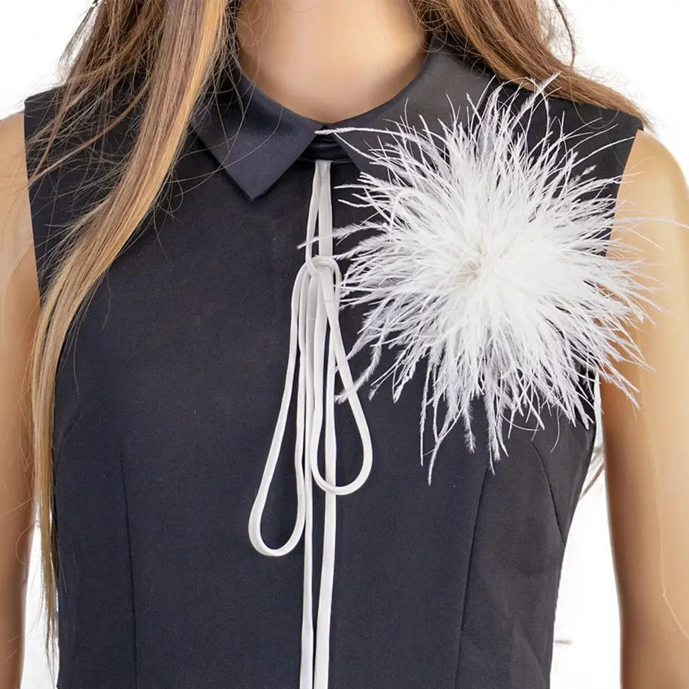 

Unisex Brooch Faux Ostrich Feather Soft Anti-slip Lightweight Garment Hat Bag Decoration Wedding Party Prom Clothes Pin