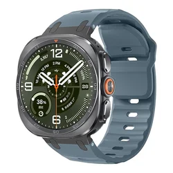 Metal and Silicone Sport Breathable Watch Band Bracelet - Galaxy Ultra (2025) (Ocean blue)