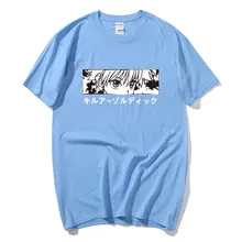 Hunter X Hunter Anime Mens T Shirt Tops Tees Killua Zoldyck Devil Eye Teeshirt Tops Short Sleeve Casual Men Tshirt Clothes Male