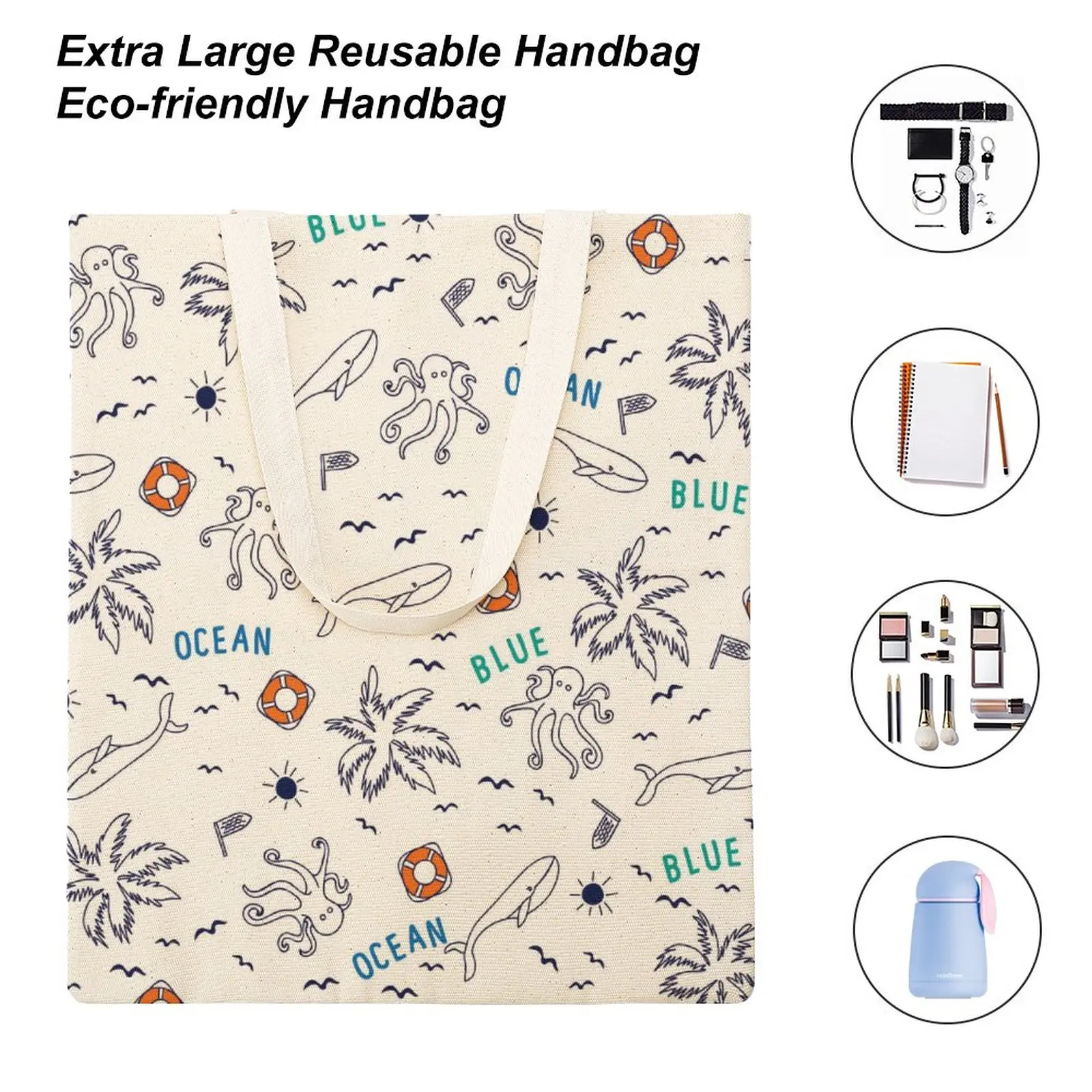 Women Shopping Bag Shopper Canvas Grocery Tote Recycle Bag Shopper Bag Tote Customized Canvas Bags Cute Shoulder Bag