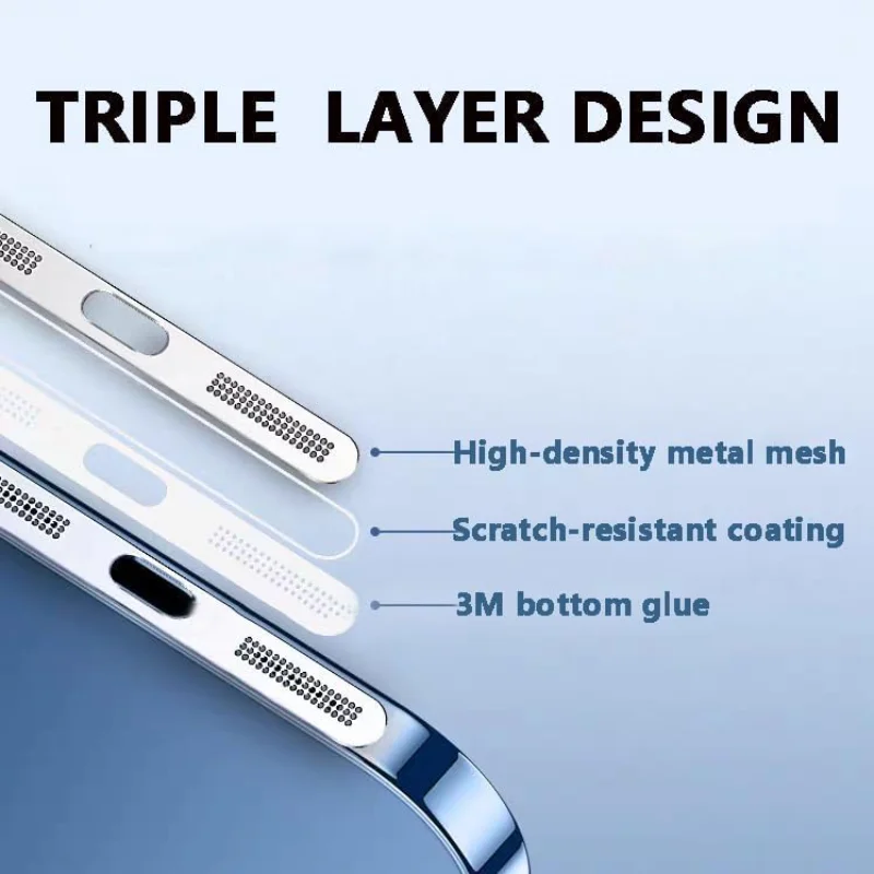 5pcs Universal Phone Speaker Dustproof Net Stickers for IPhone 16 15 14 13 12 Series Anti Dust Mesh Cover