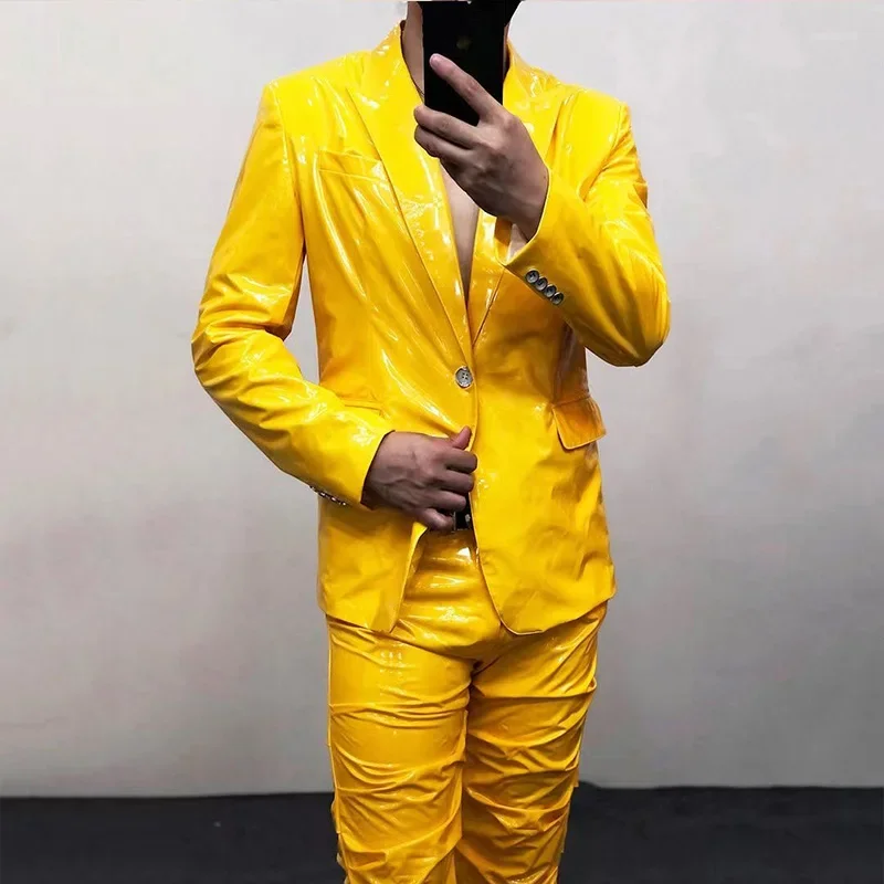 Men Leather Suits Jacket Fashion Slim Casual Coats Solid Color Business Suits Jackets Men's Tops Mens Clothing 2024 New Winter 3