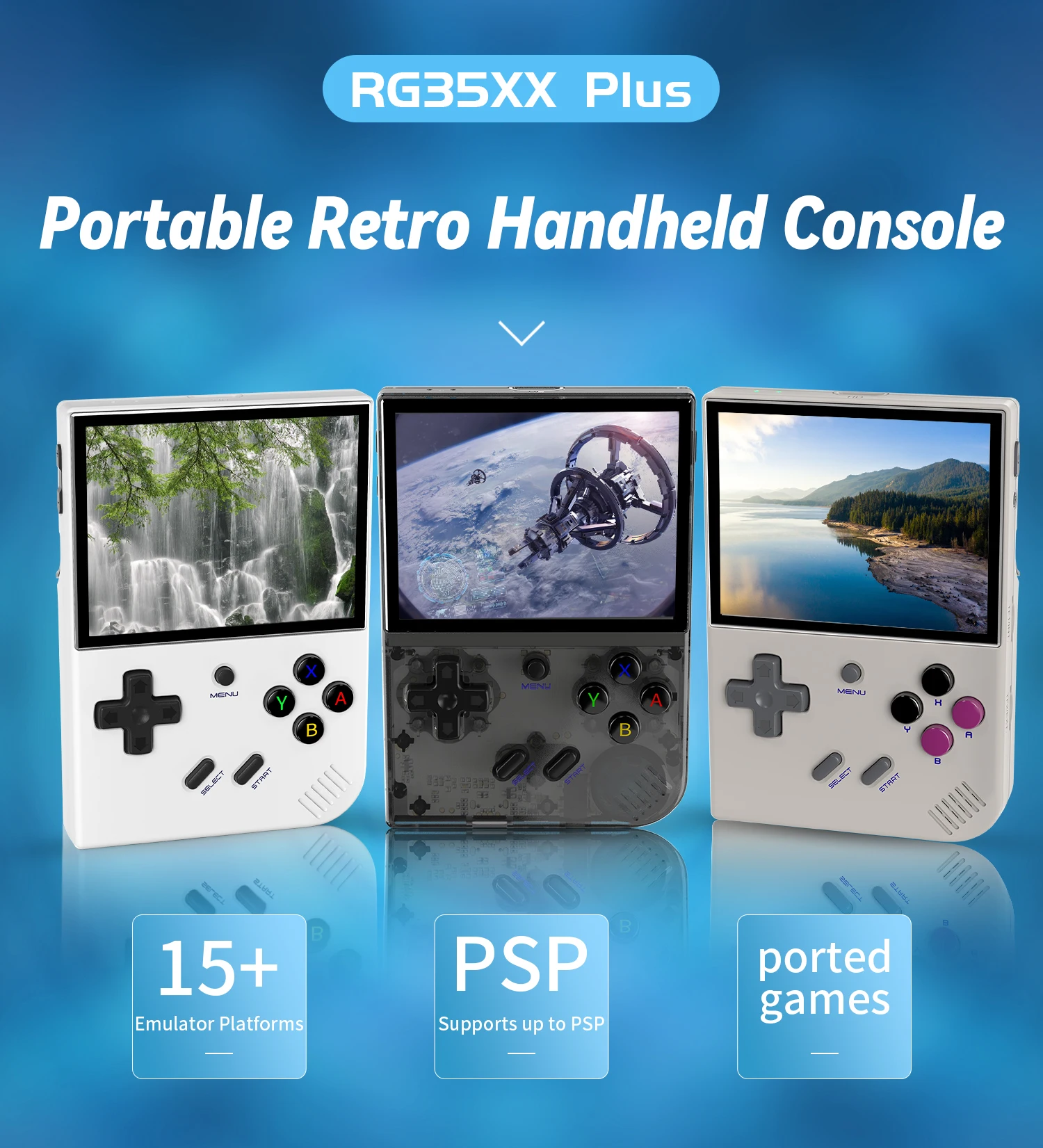 Anbernic-consola de juegos portátil RG35XX PLUS, pantalla IPS de 3,5 pulgadas, salida HDMI, Streaming, Retro, portátil, reproductor de videojuegos, regalos