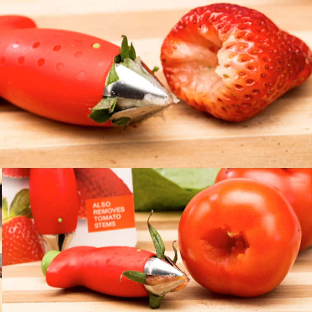 Metal Cutter Remover Fruit Knife Stalks Strawberry Huller Pineapple Novel Tomato Useful Strawberry Leaf Kitchen Accessories Tool