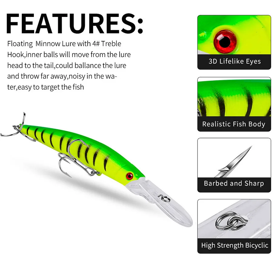 Floating Minnow Crankbait Fishing Lures Hard Bait Artificial