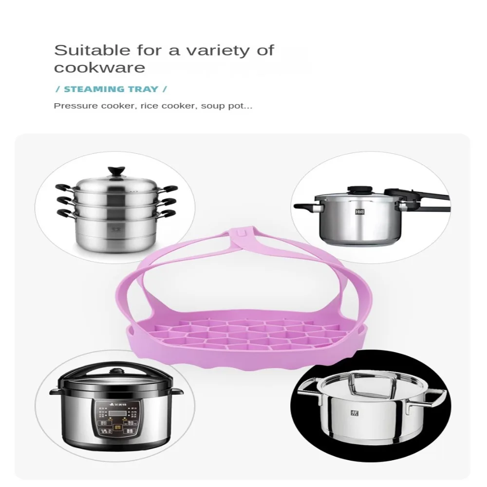 Behogar Stackable Stainless Steel Pressure Cooker Steamer Insert Pans with  Sling for 5-6 Quart Instant