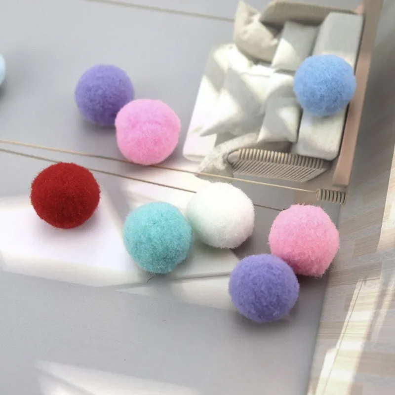 Pack of 10 Mini Fluffy Pom Poms for Crafts and Home Decor