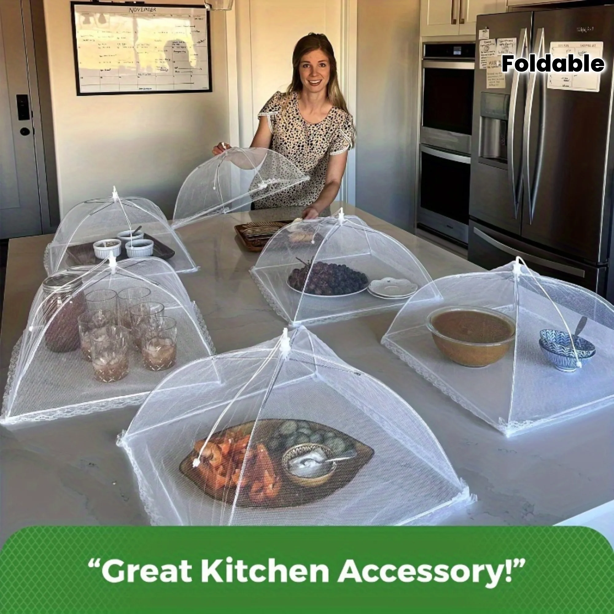 White Mesh Food Cover Tent - Pop-Up Umbrella Style, Kitchen Storage Cover for Cooking, BBQ, and Parties, Ideal for Outdoor Picni