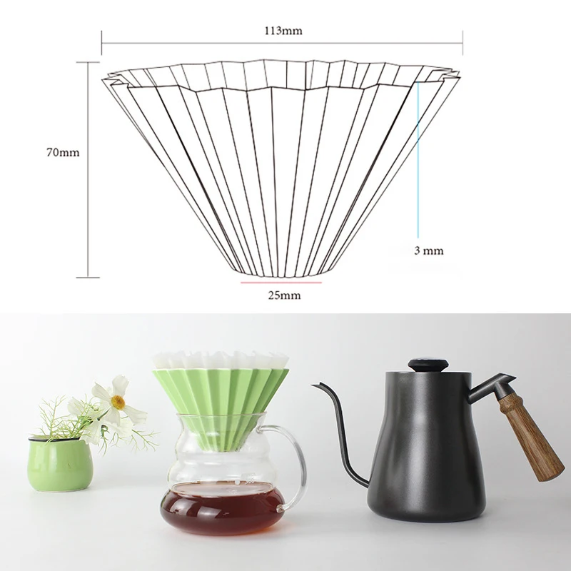 filtro cerâmica origami café filtro copo reutilizável mão-feito ferramenta de café