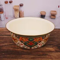 Multi-Size Handcrafted Enamel Cookware with Stainless Steel Rim All-Stovetop Compatible & Healthy for Family Cooking Bowls Plate 1