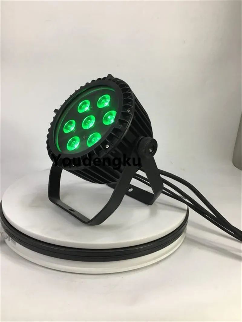 4 pieces Waterproof Slim Par Led Outdoor IP65 7x10w RGBW 4in1 Led Flat Par light